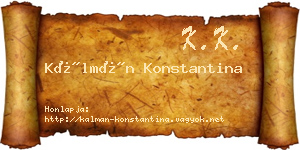 Kálmán Konstantina névjegykártya